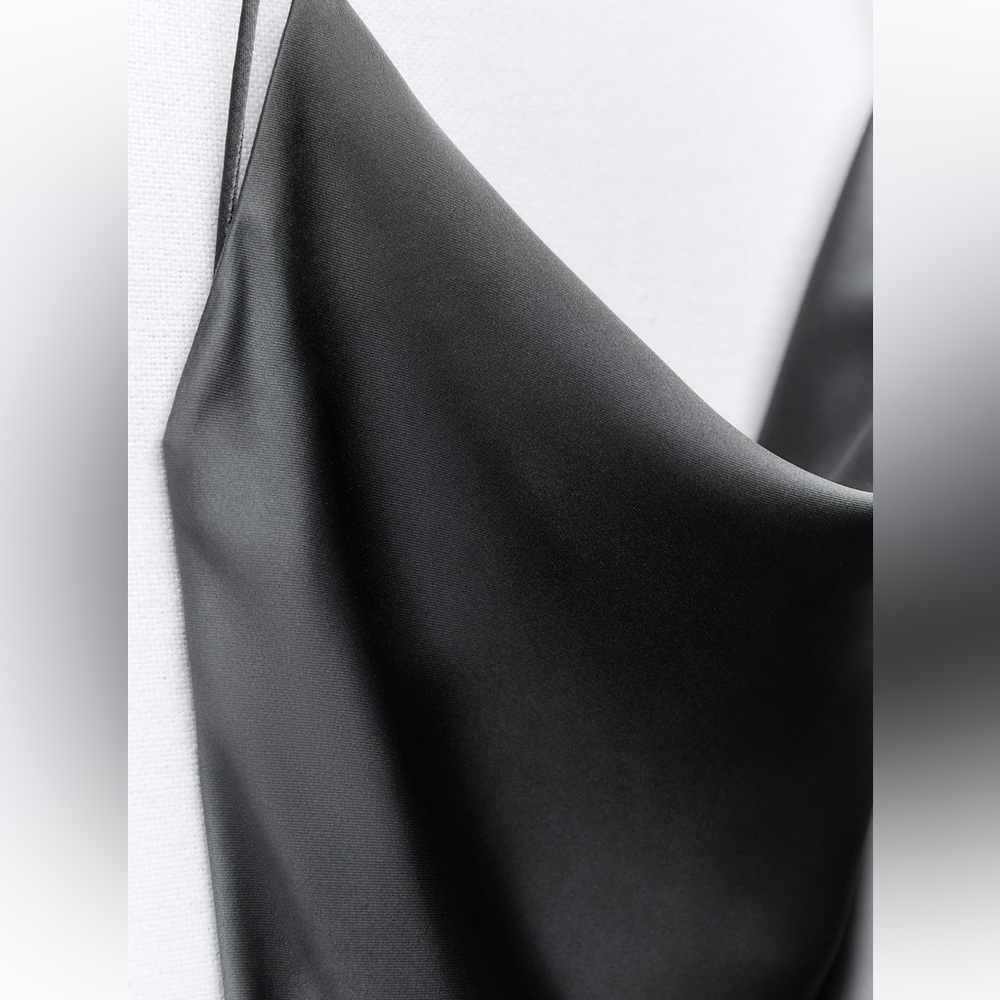 ZARA SATIN EFFECT SLIP DRESS - Picture 8 of 10